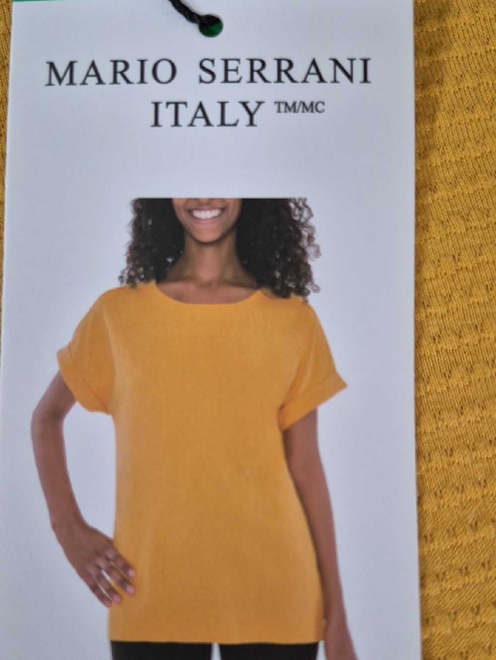 XL: 💛Mario Serrani Italy Women's Mustard Short-Sleeve Top